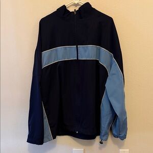 Men's Navy and Light Blue Raincoat
